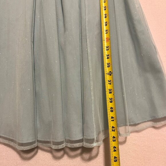 Miss Candyfloss Womens Medium 50s Cinderella Pin Up Swing Dress Blue Glitter - Picture 10 of 15